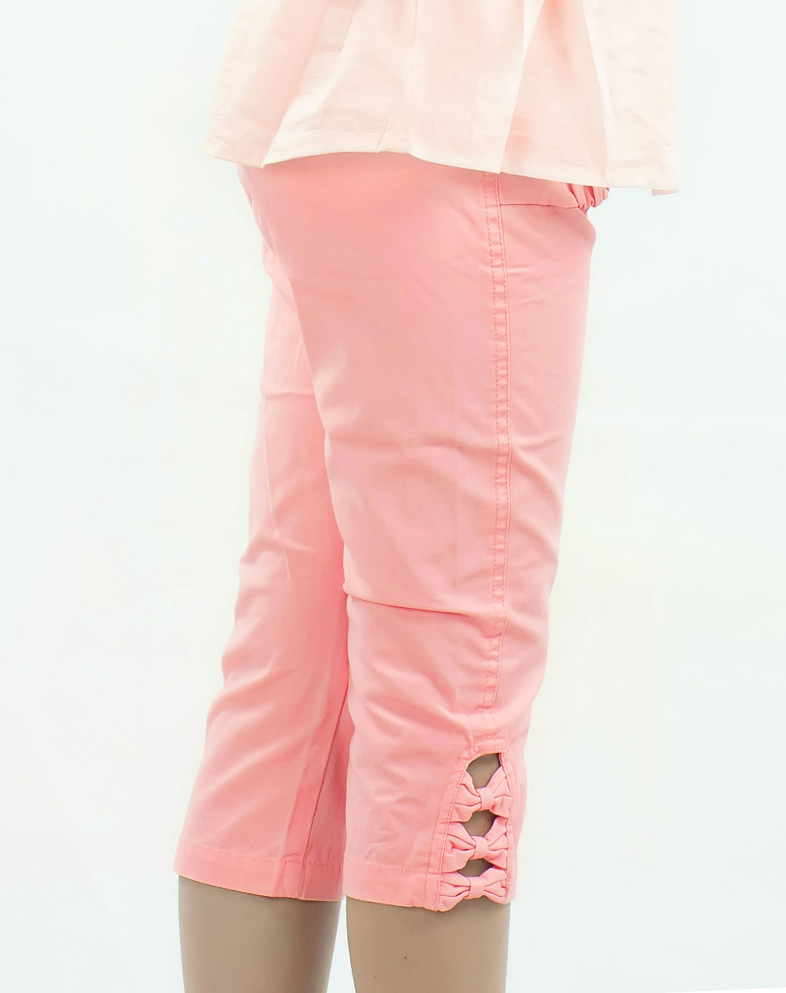 女童深粉色七分裤