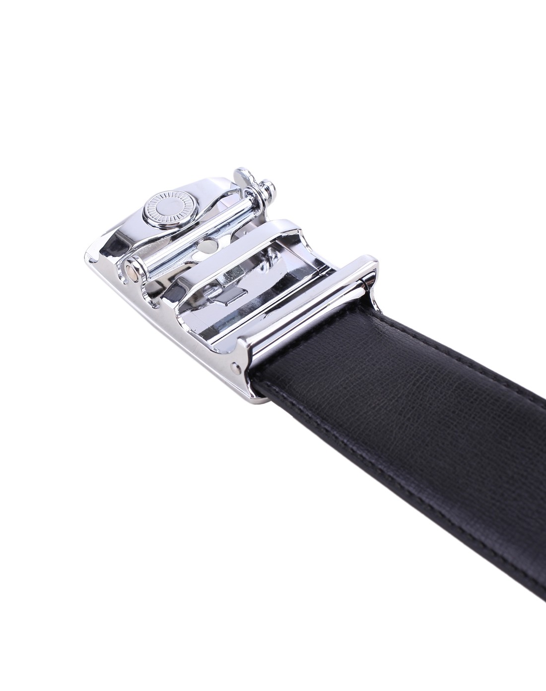 男款黑色牛皮自动扣皮带