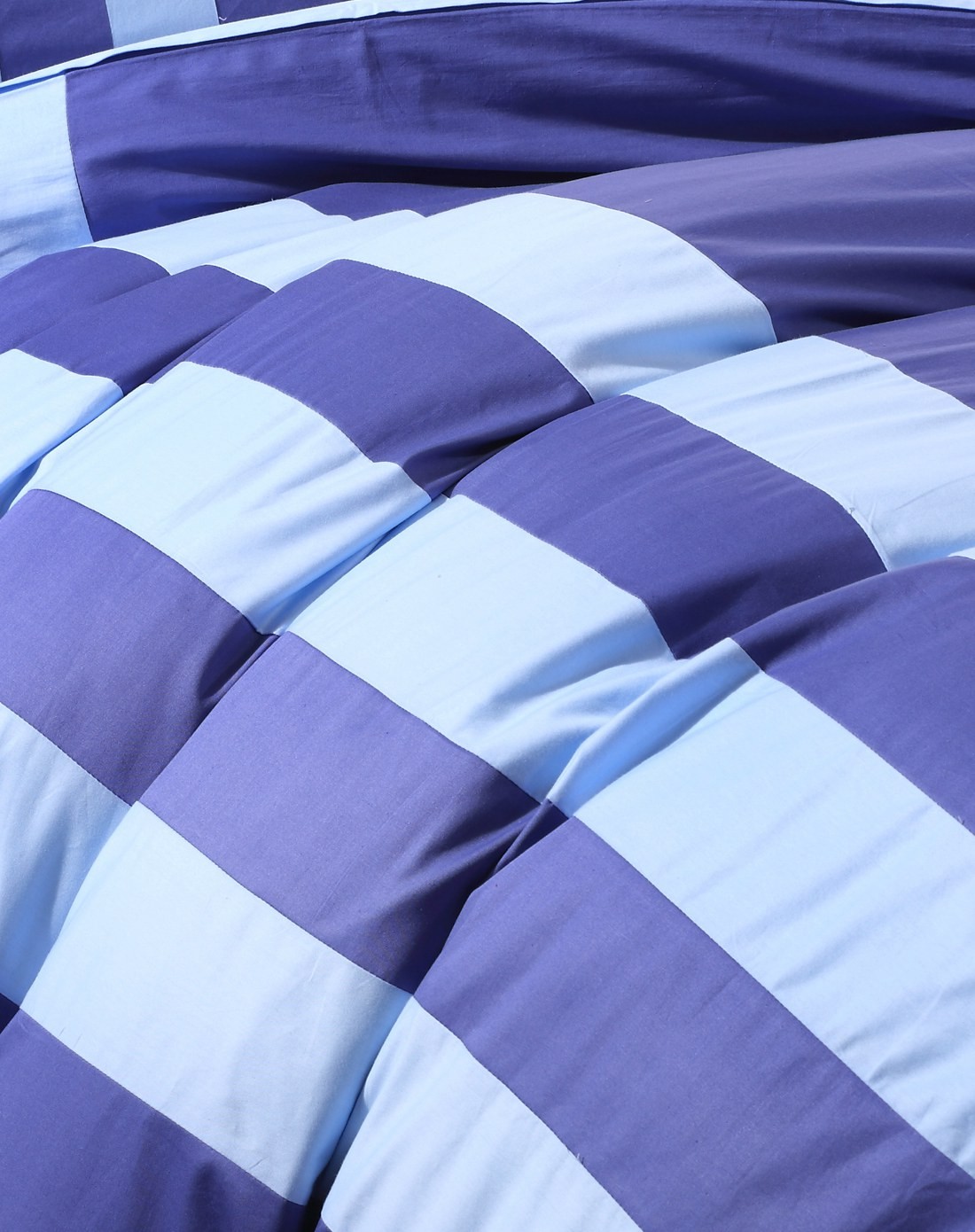 蓝配浅蓝色运动风长绒棉四件套1.8米床