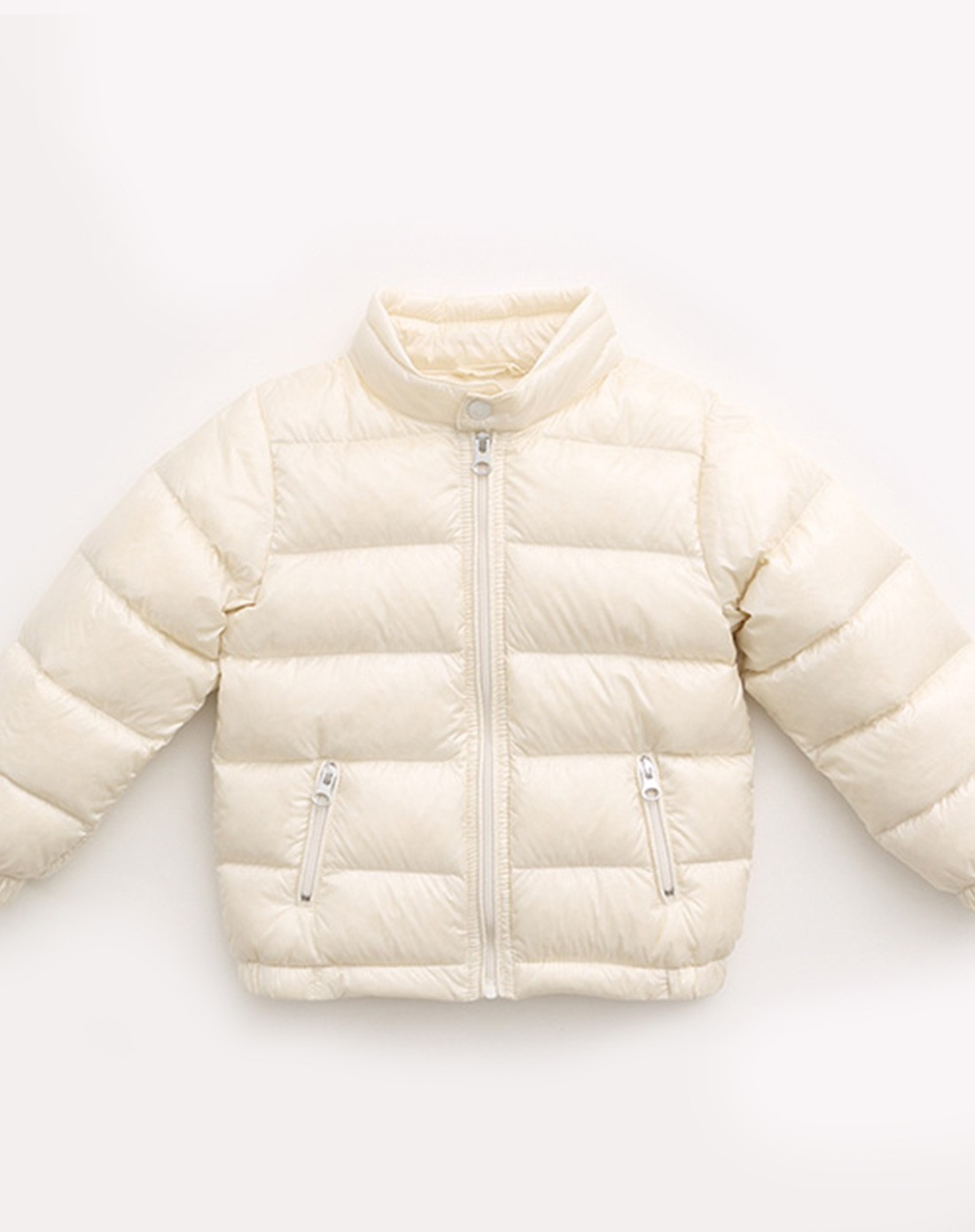 中性米白宝宝婴儿羽绒服