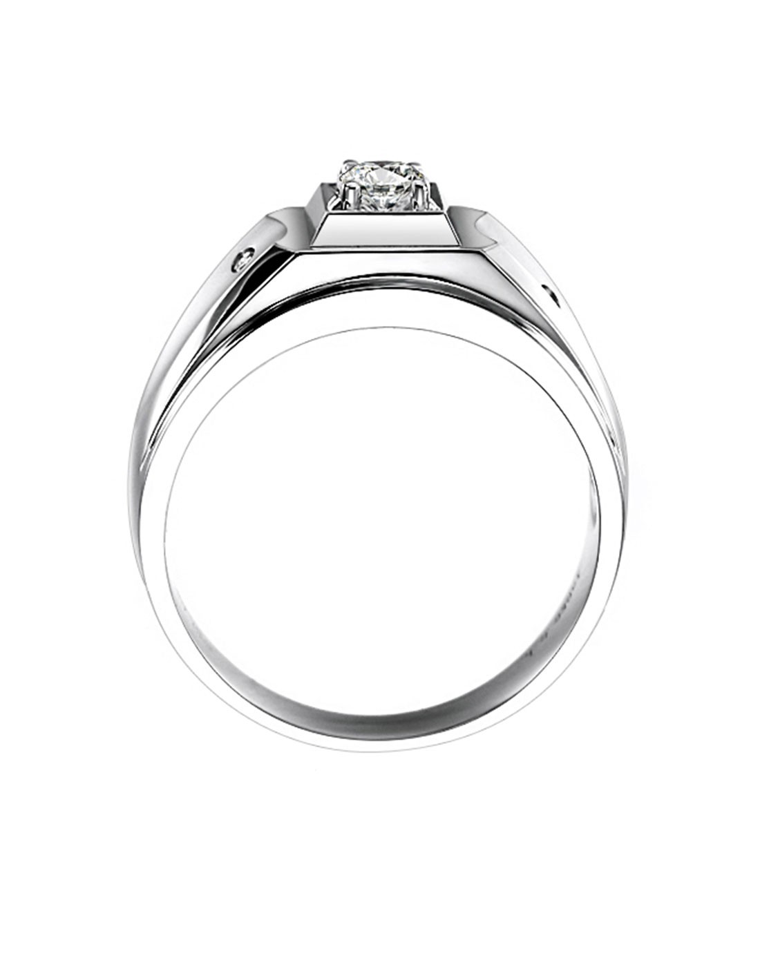 克徕帝crd珠宝专场-18k白金钻石男戒