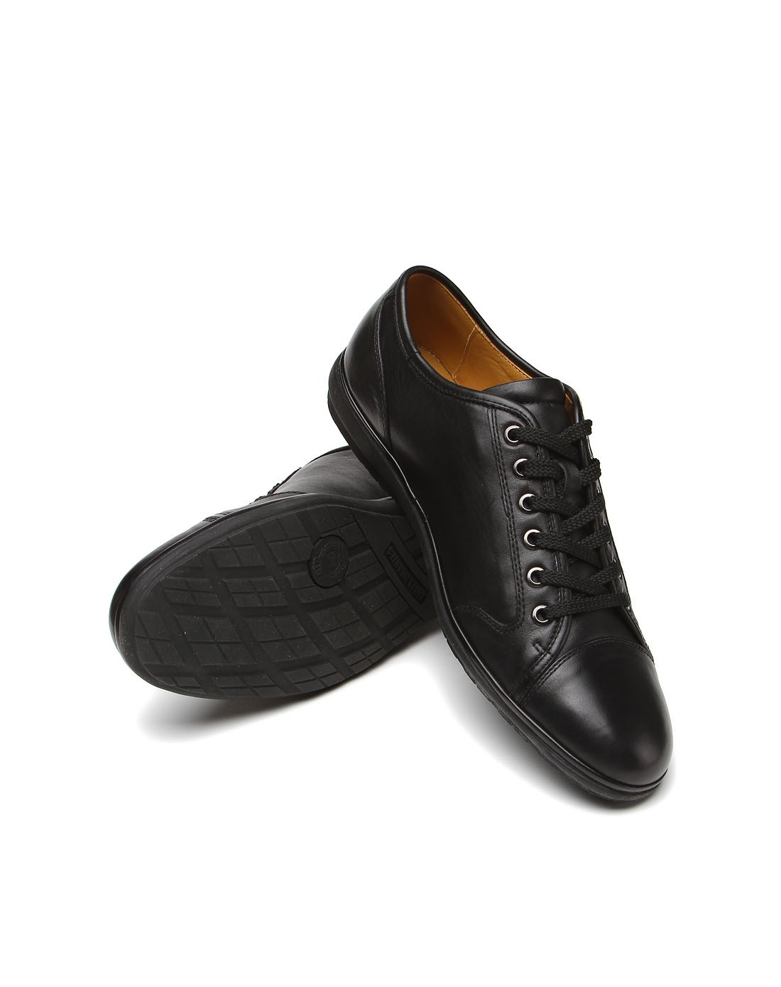 意大利纯进口 男款黑色舒适牛皮商务休闲鞋