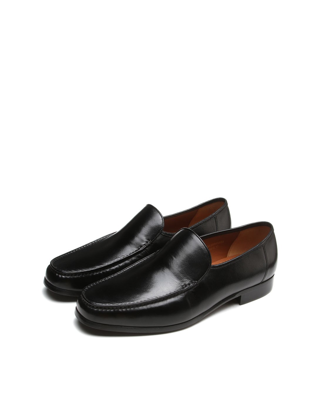 黑色袋鼠皮经典简约皮鞋