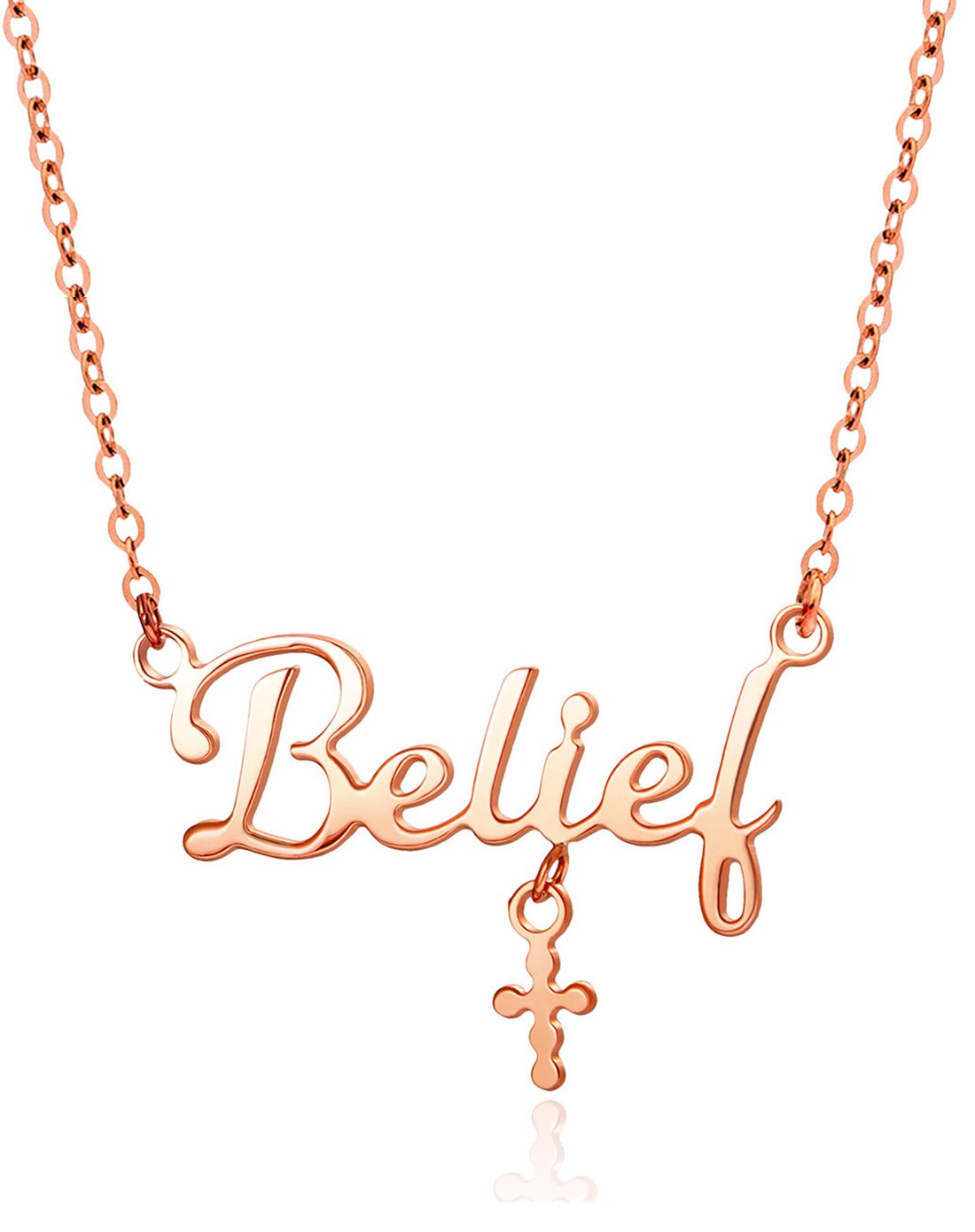 belief 红18k金字母坠链