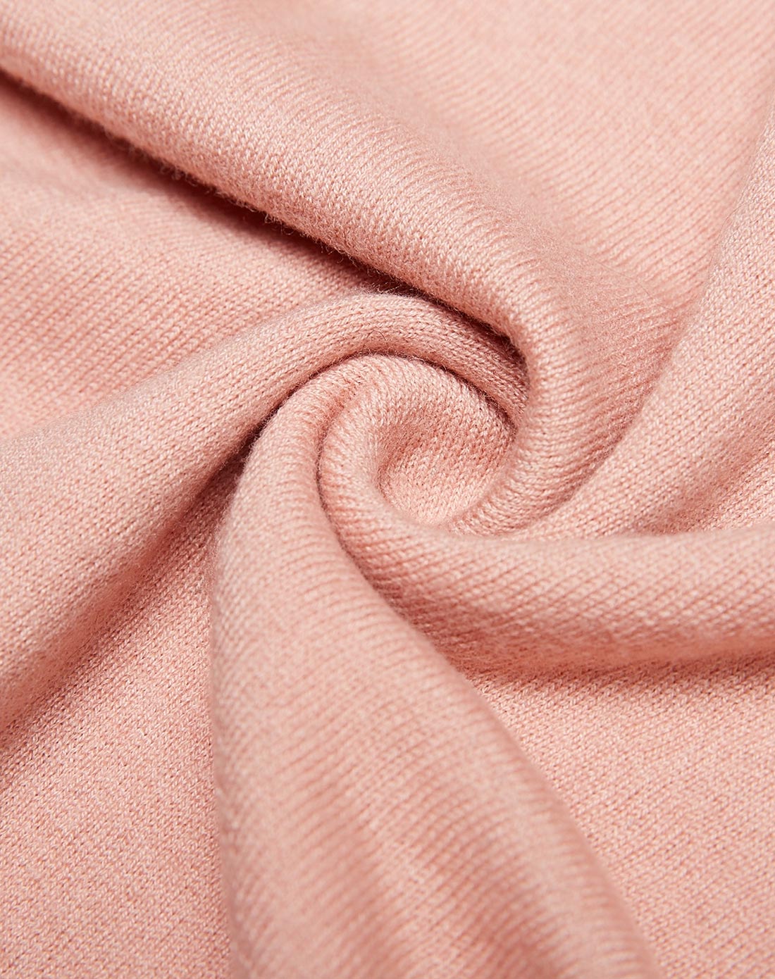 虾粉色优雅钉钻长袖针织衫