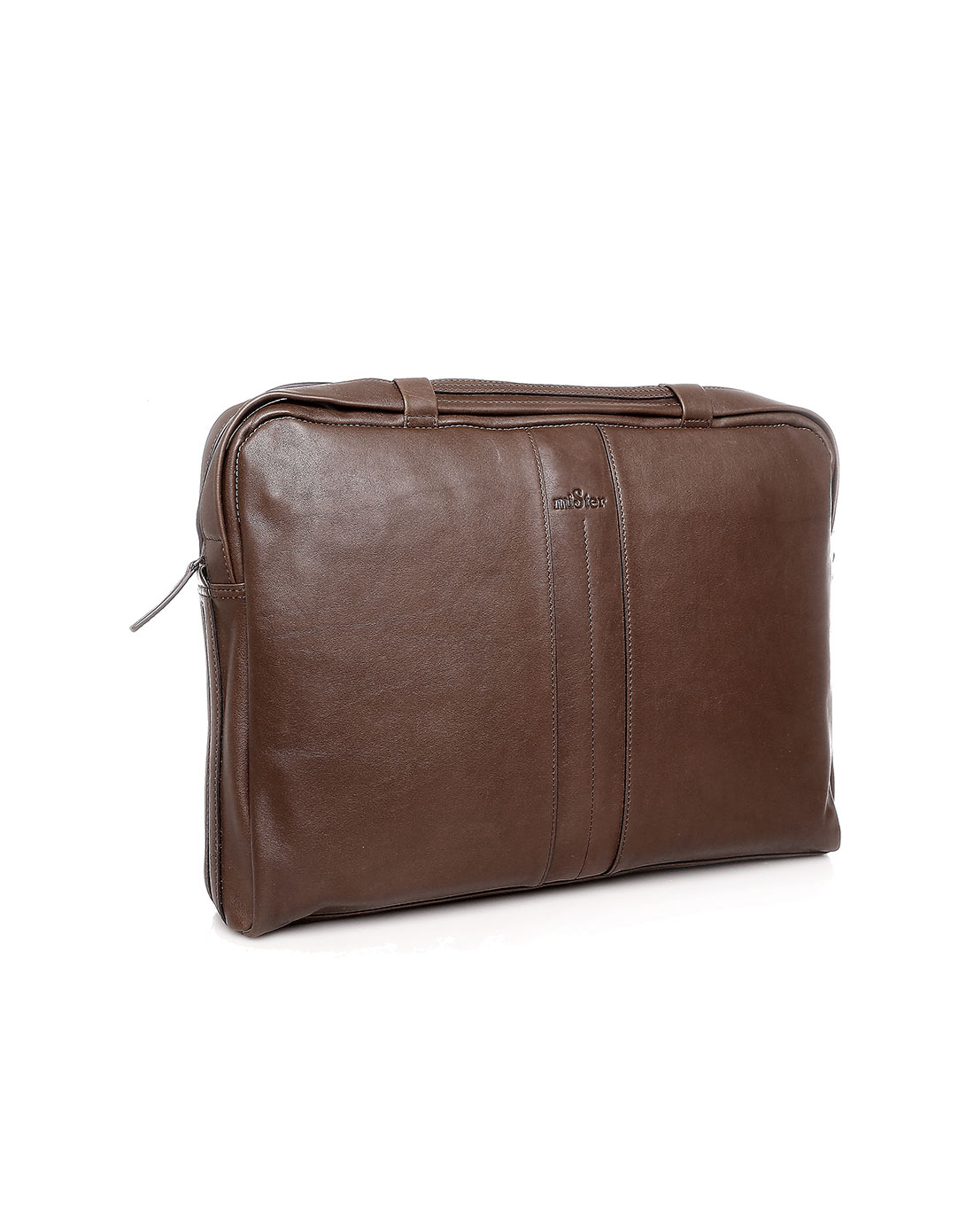 卡其色牛皮革休闲横身斜挎包