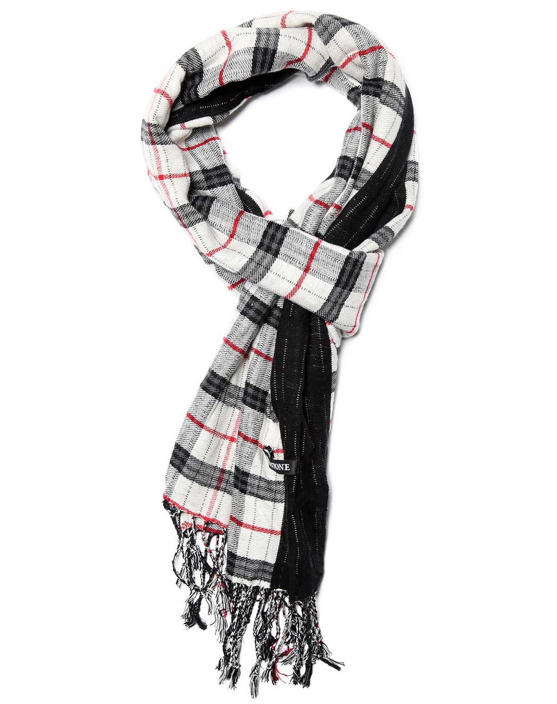 黑白格休闲围巾