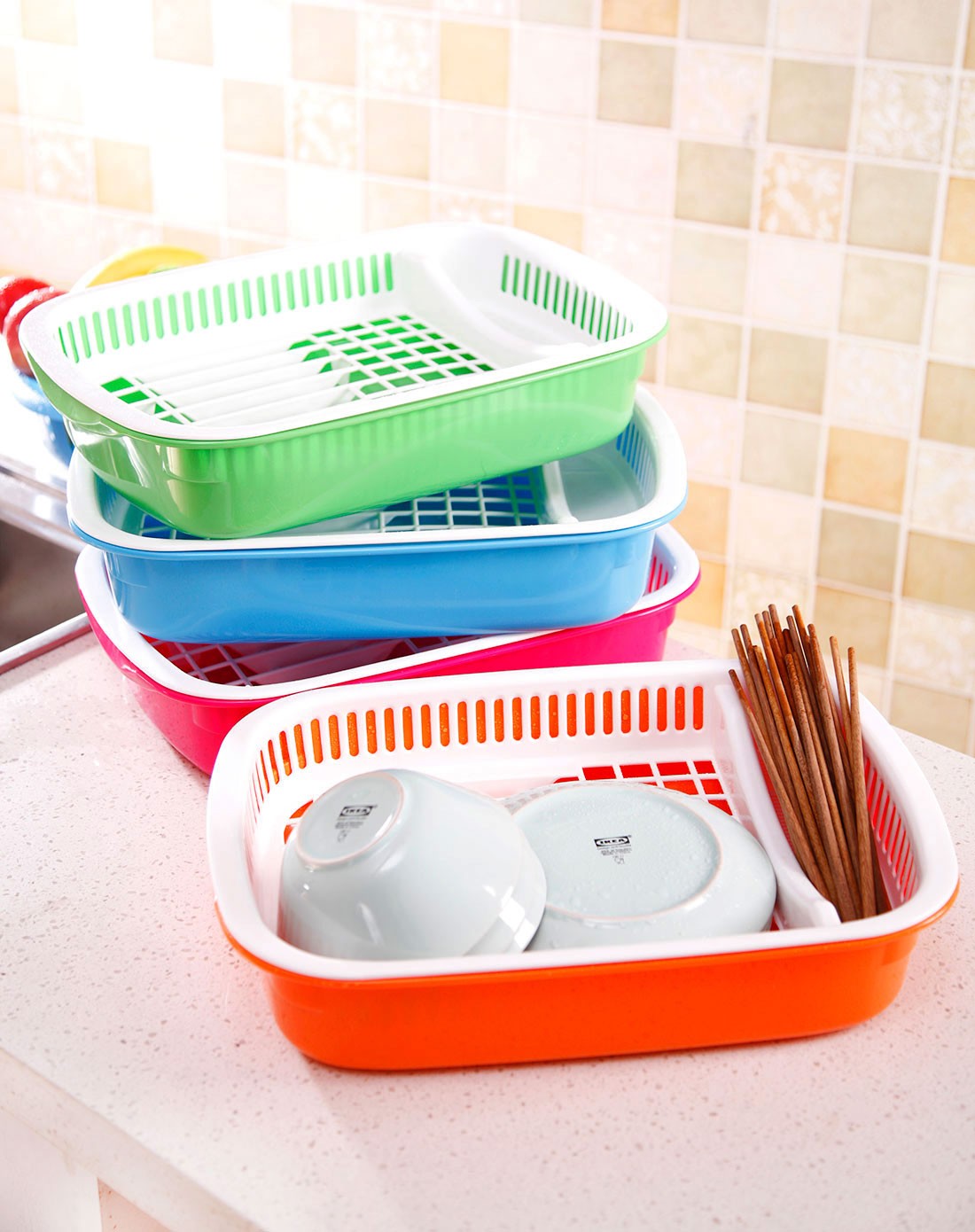 沥水碗碟收纳筐