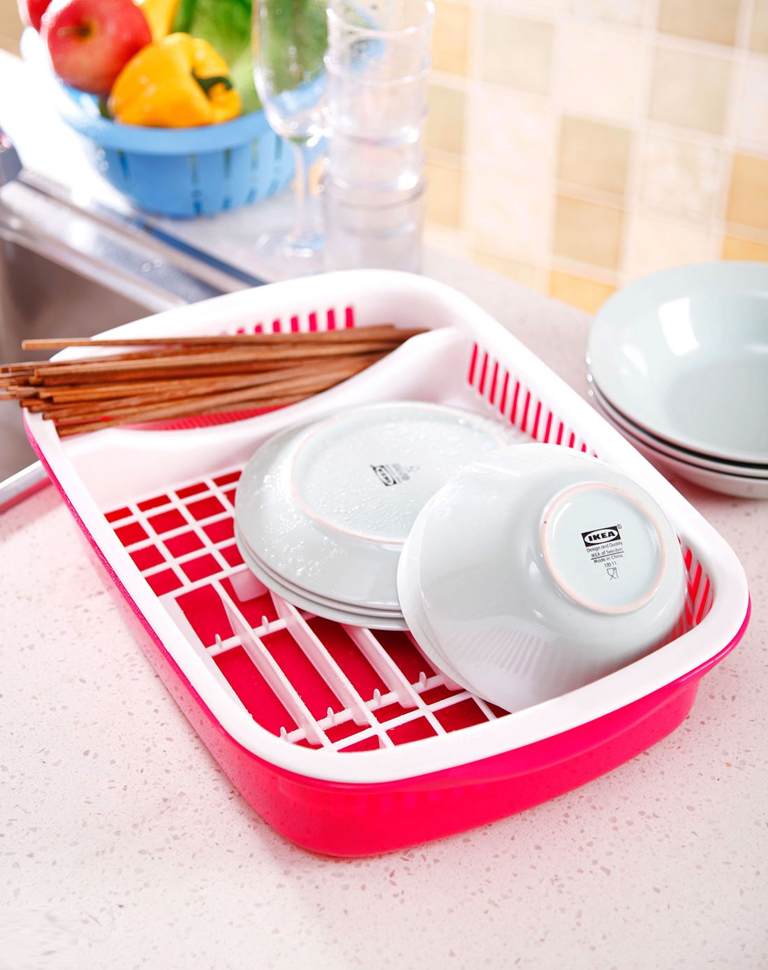 沥水碗碟收纳筐