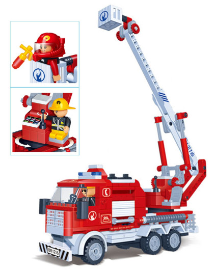 爆款价儿童益智教育互动情景玩具 消防云梯车28313