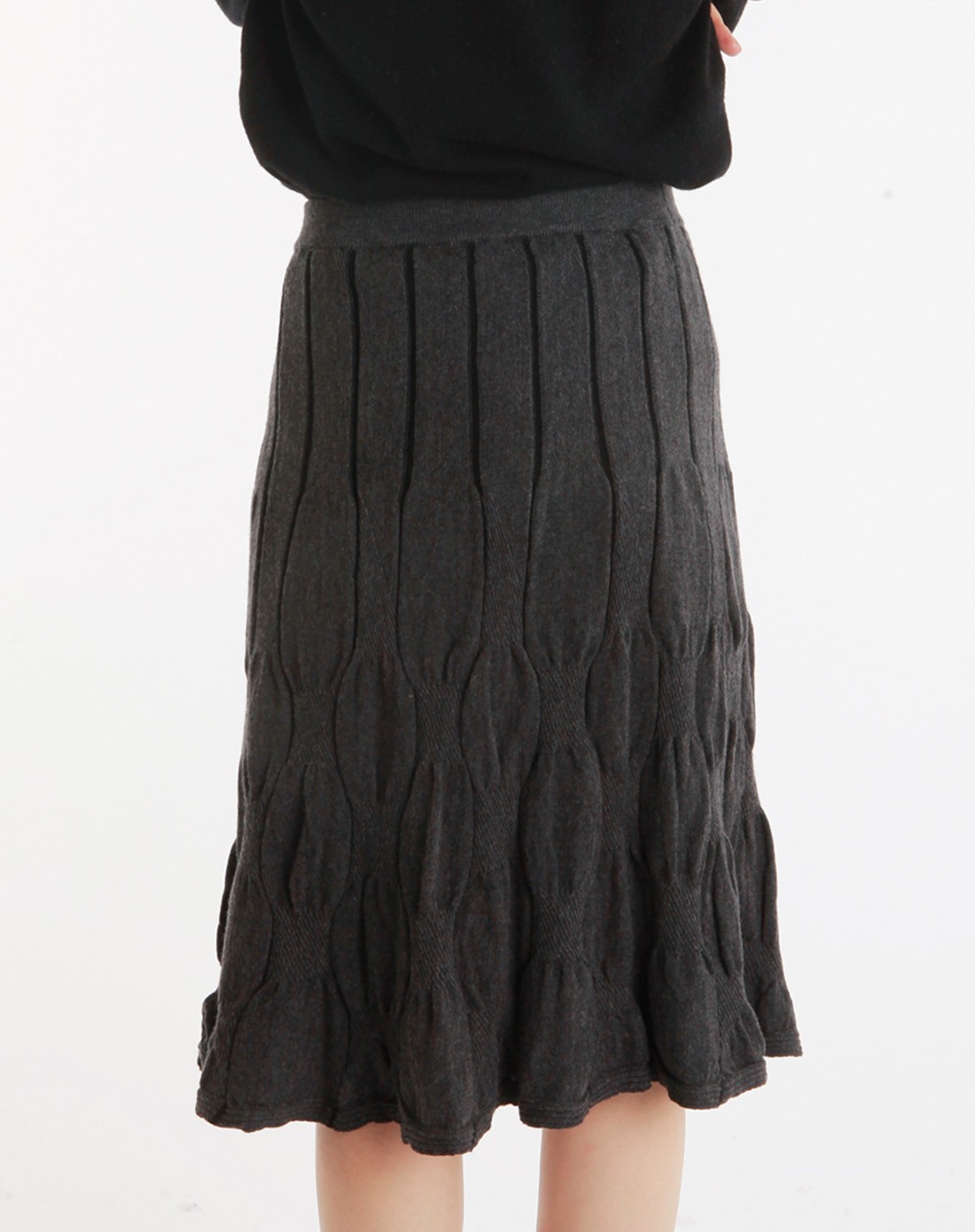 女款烟灰女装羊毛裙