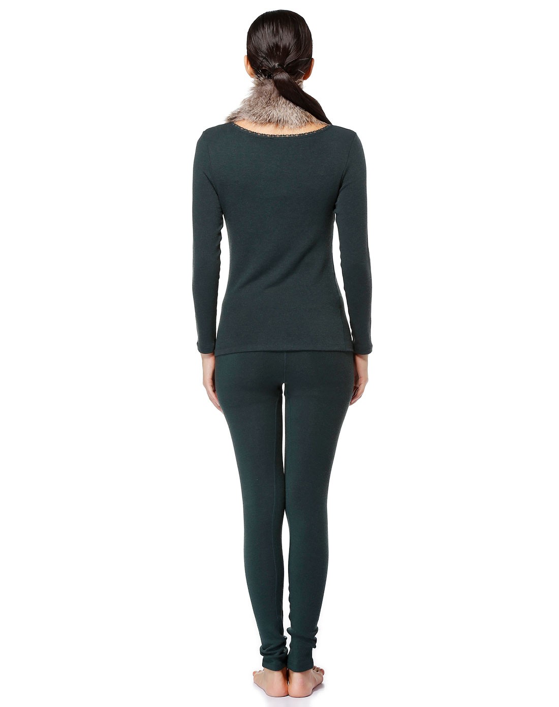 女藏绿羊毛美雅碧带毛领保暖套