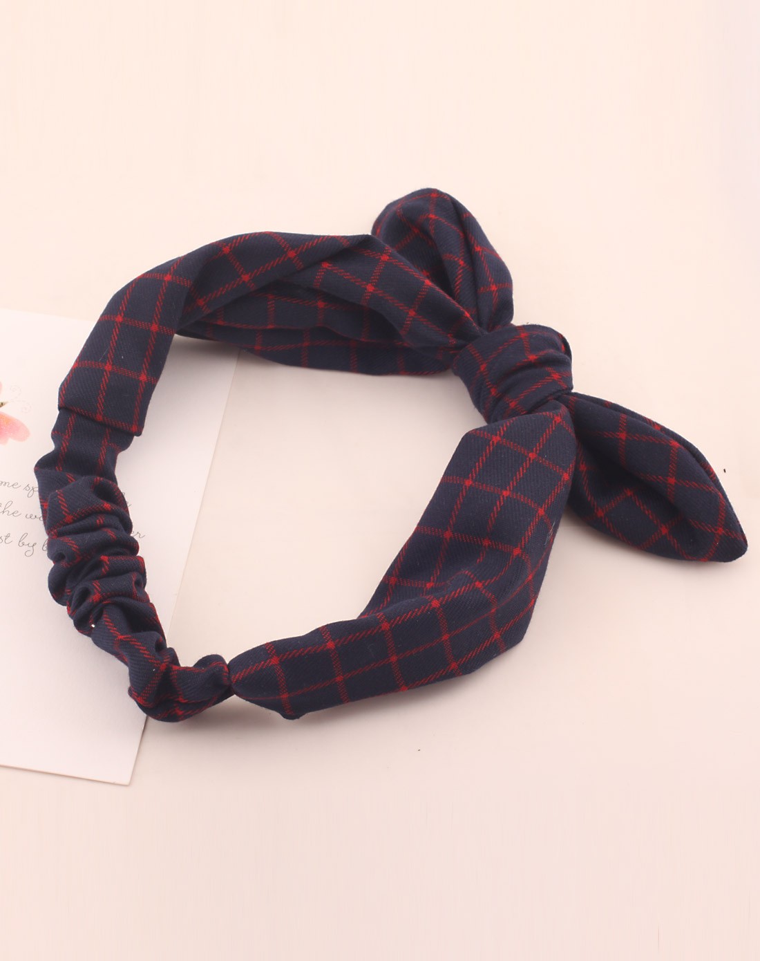 红色经典英伦格子发带