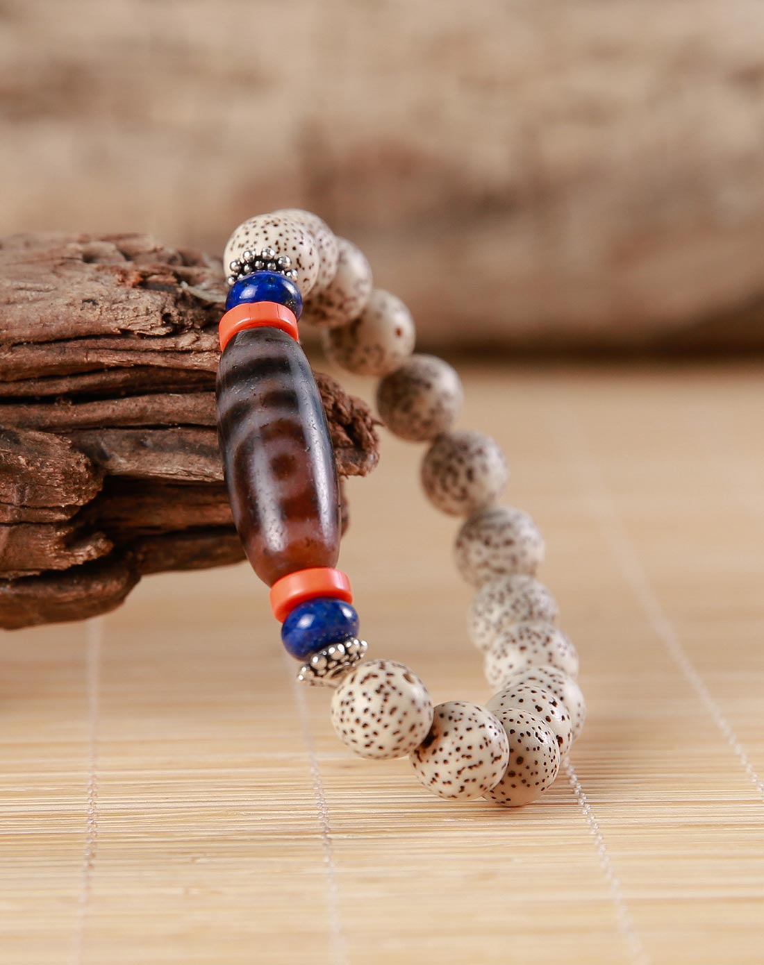 藏式星月菩提二眼天珠手串(附证书)