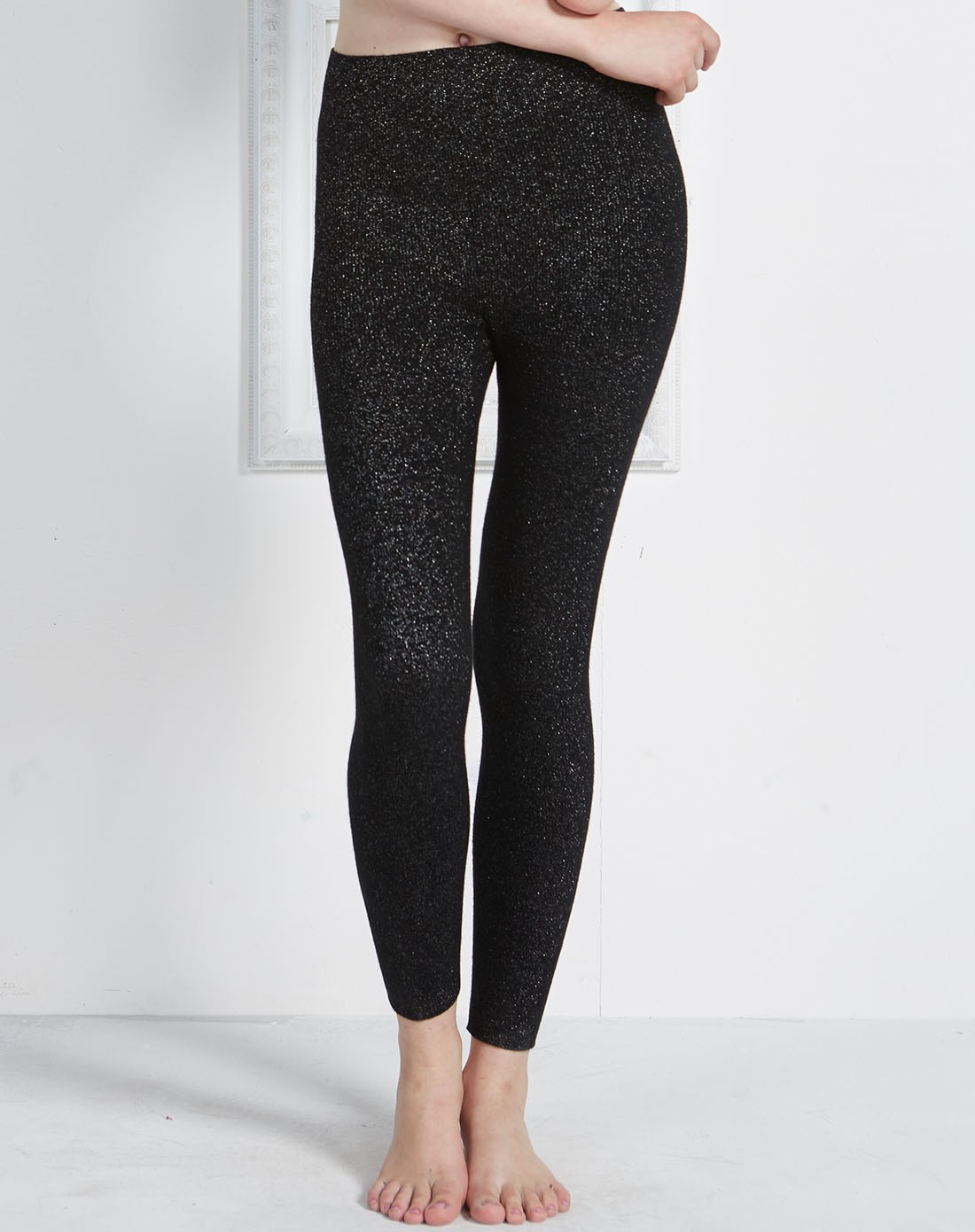 女士黑色修身体型裤