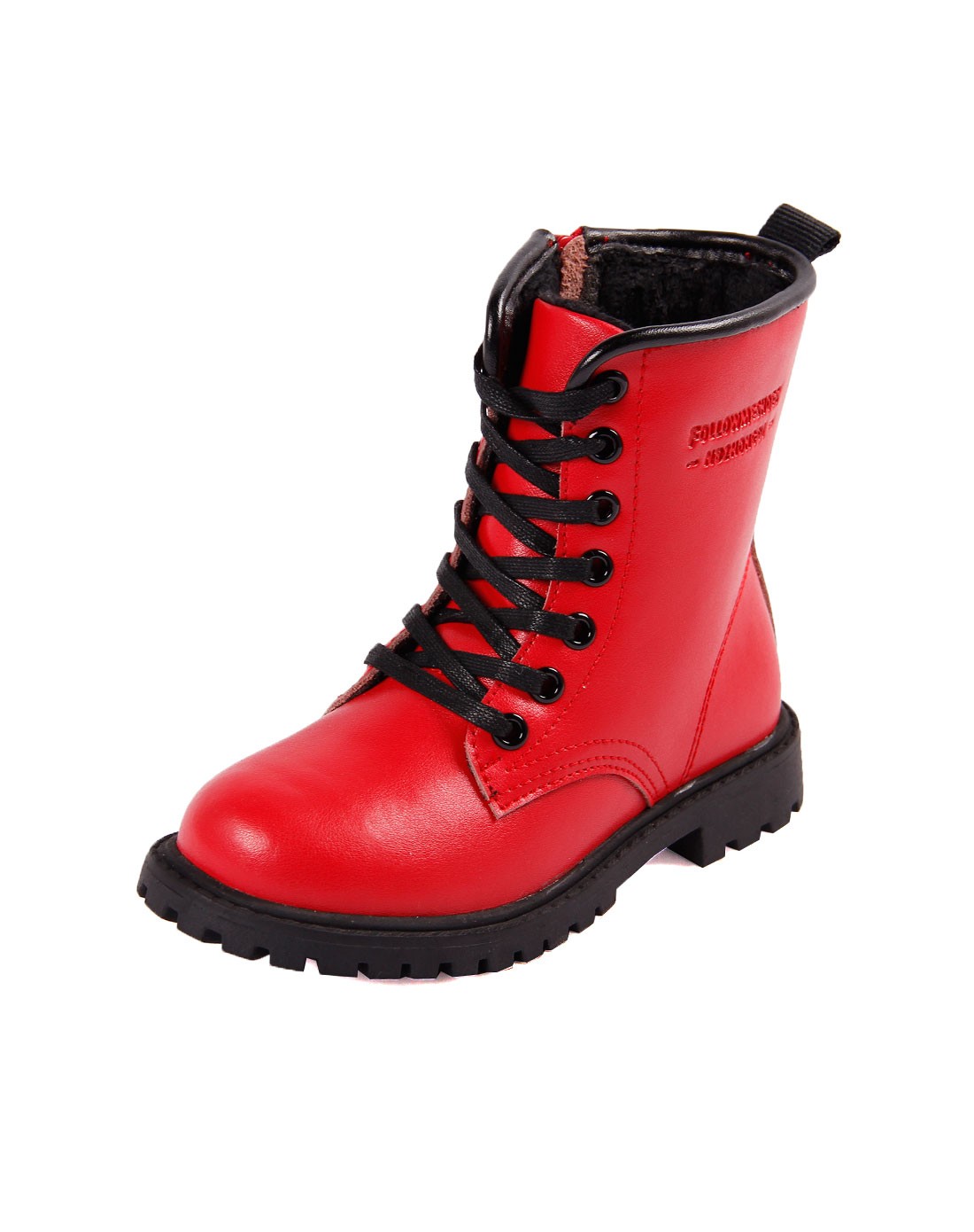 女童红色马丁靴