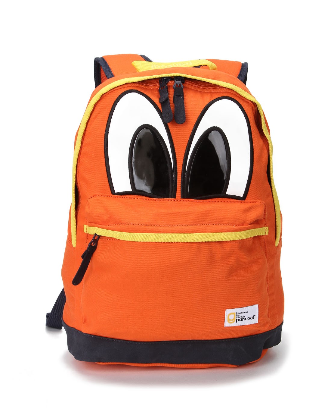 pancoat韩国街头潮牌专场中性款橙红色双肩背包 卡通大眼睛ppbg133215