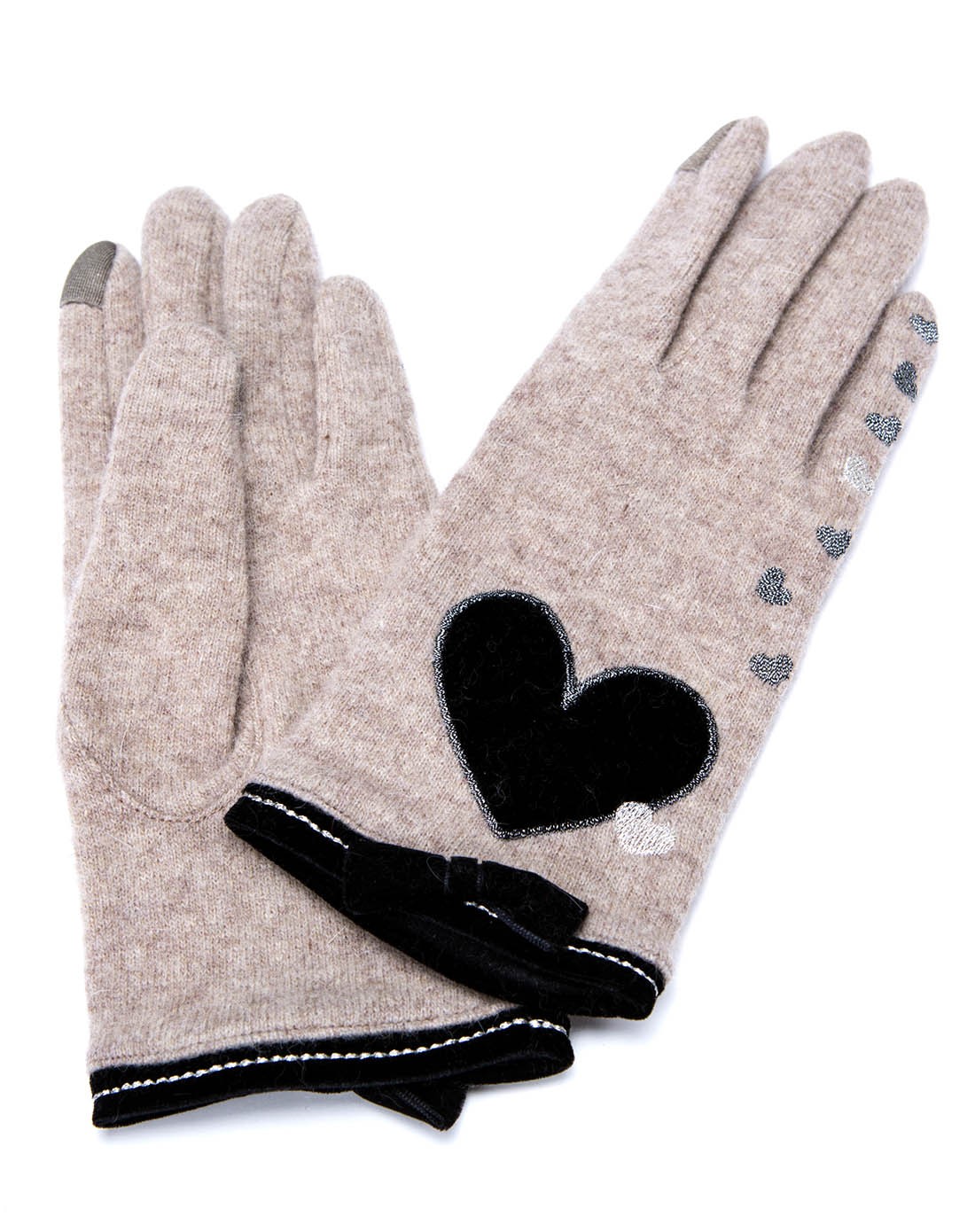 浅驼色可爱触屏羊毛手套