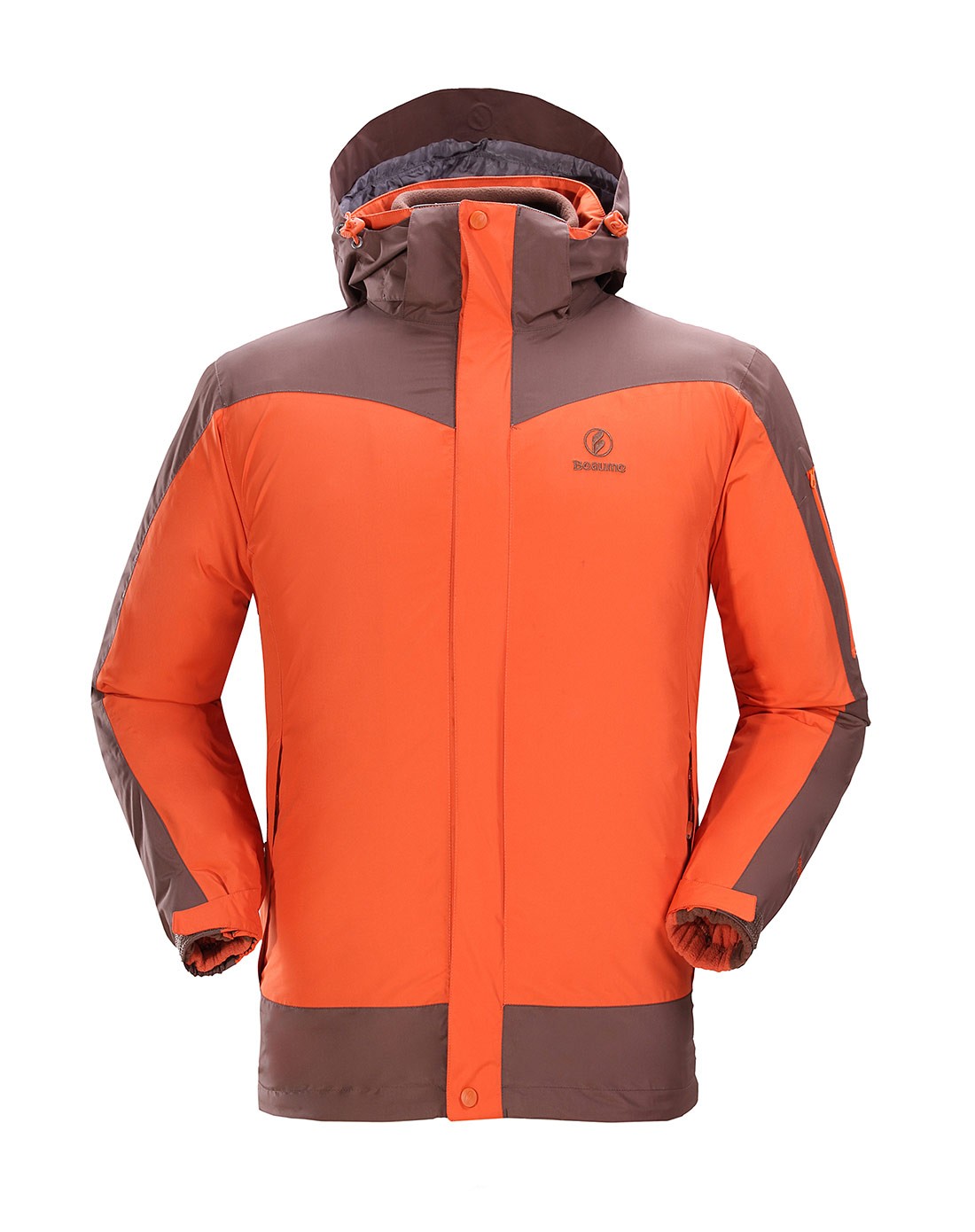 宝美beaume 男款暗橙三合一冲锋衣 腋下透气防风防水