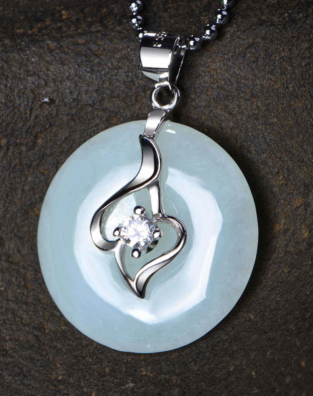 翡翠平安扣项链附证书