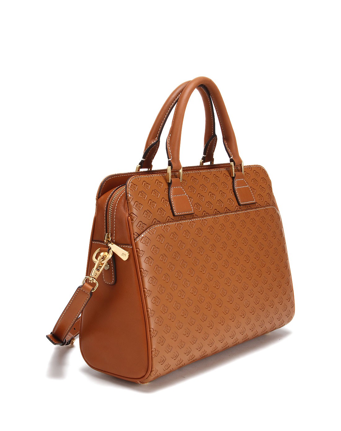 保兰德powerland集团品牌皮具专场女款棕色休闲印logo手拎包wa166266