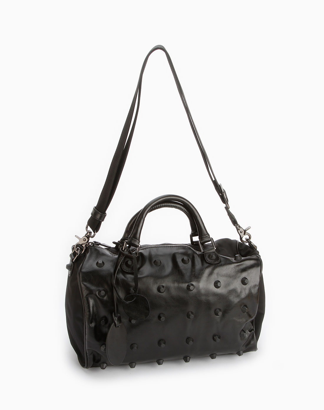 纳帕佳lapargay女装专场-黑色铆钉时尚两用包