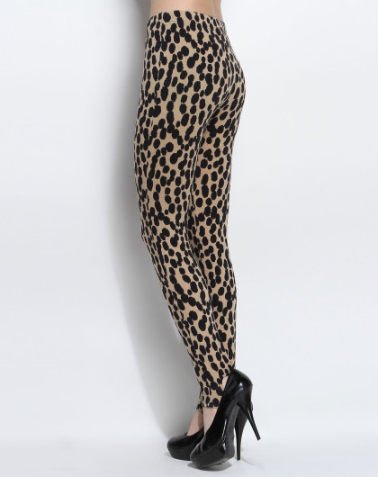 黑色豹纹休闲长裤