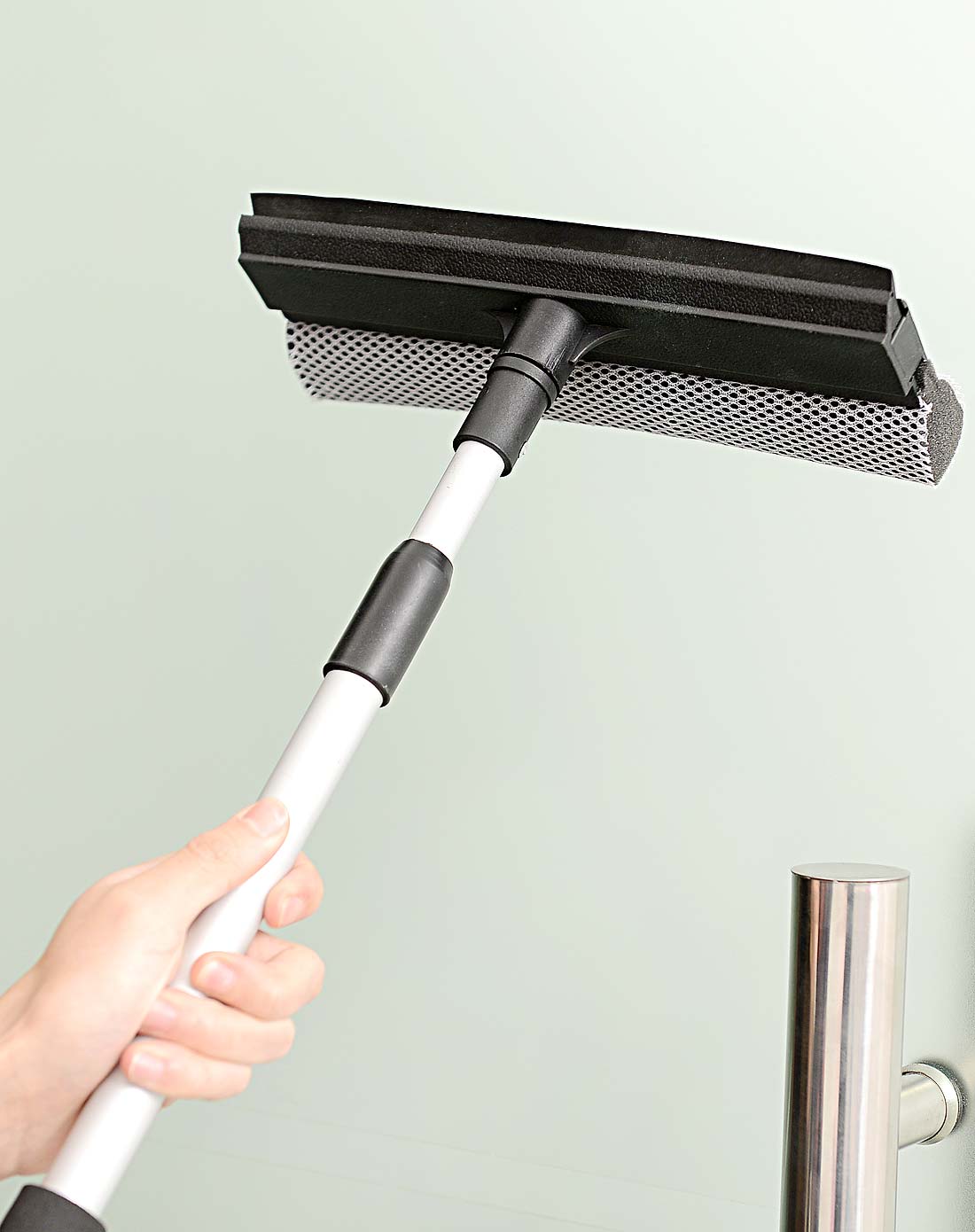 黑色可伸缩拖把杆两面两用玻璃清洁器