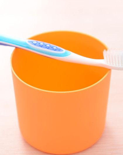 橙咖牙膏筒情侣牙具座多用途桶