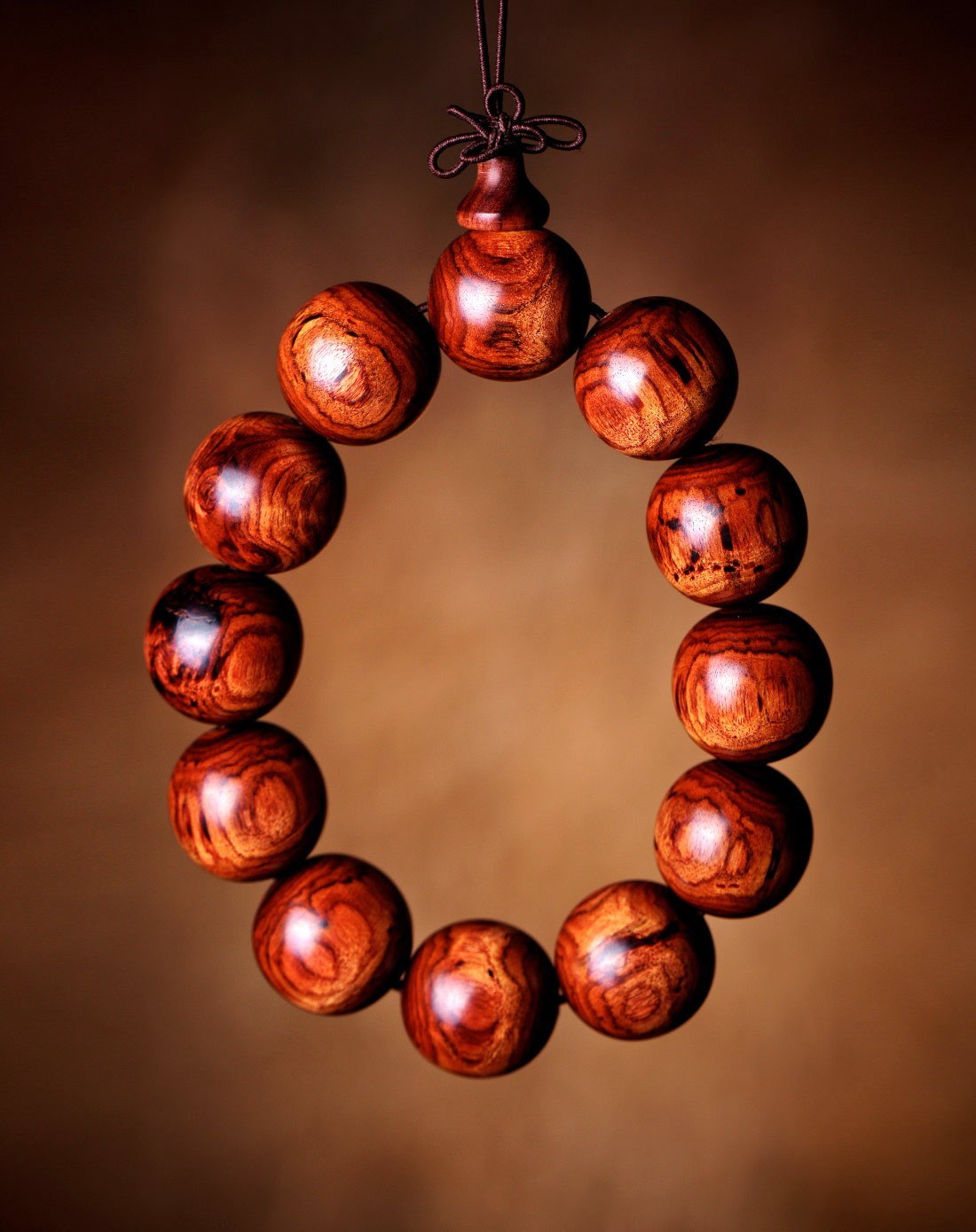 野生极品闪电纹清晰20mm黄花梨手串(高油高密)