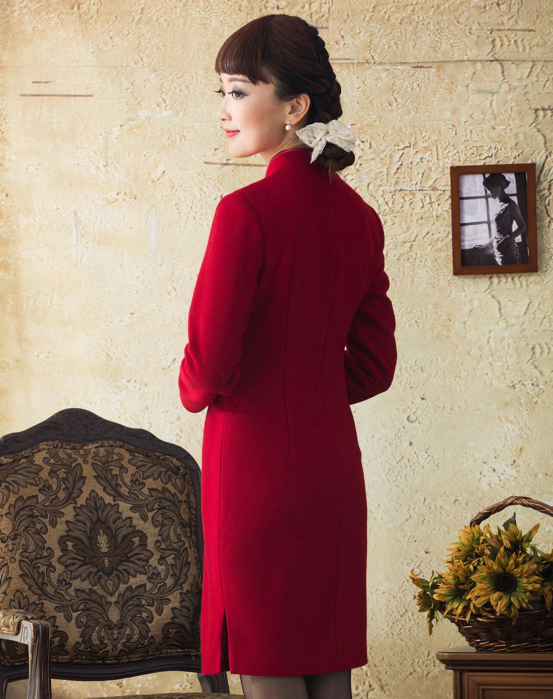 兰凝 长袖旗袍裙