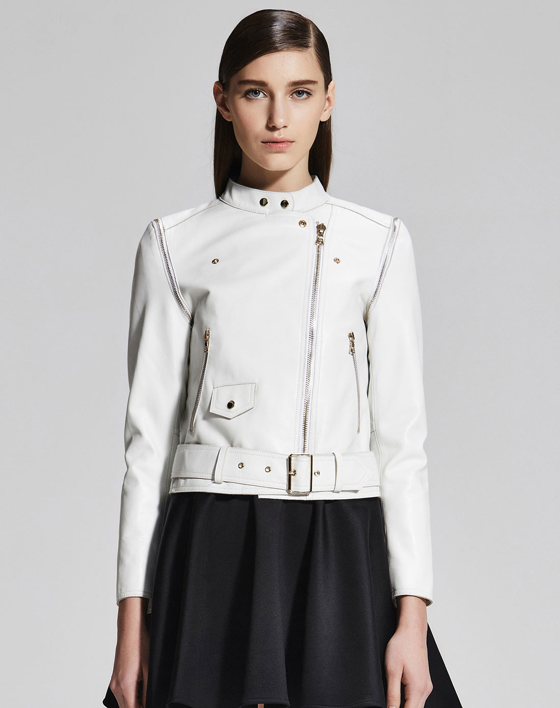 inxx100%新西兰进口绵羊皮 白色皮衣