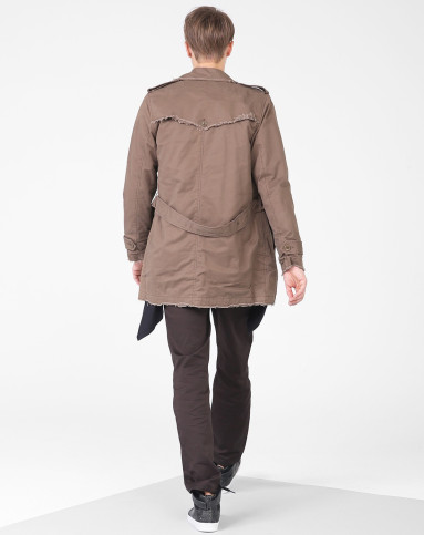 izzue 男款灰棕色风衣