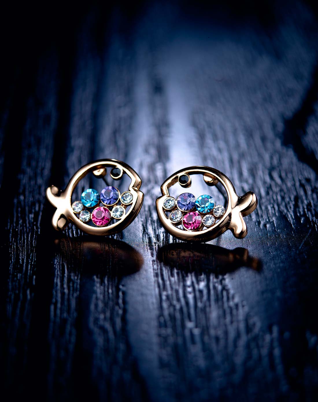 宝易购baoyigo饰品专场-绝美水晶耳钉小鱼公主