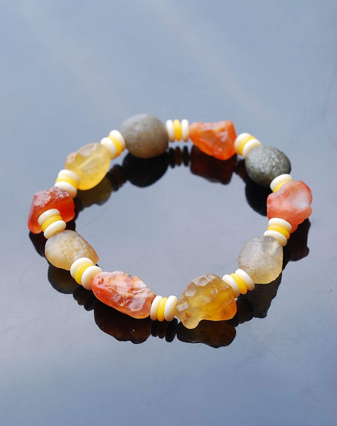 天然玛瑙阿拉善戈壁原石手串(附证书)