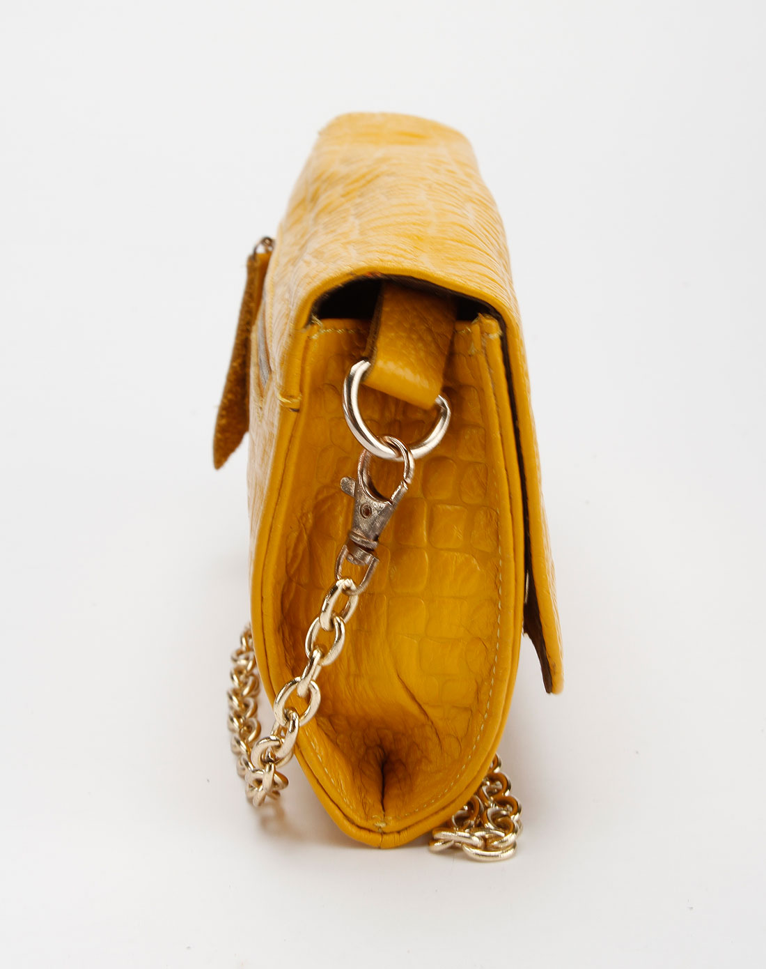 黑桃皇后queen spade女包专场-蛋黄色时尚压花纹单肩斜挎包