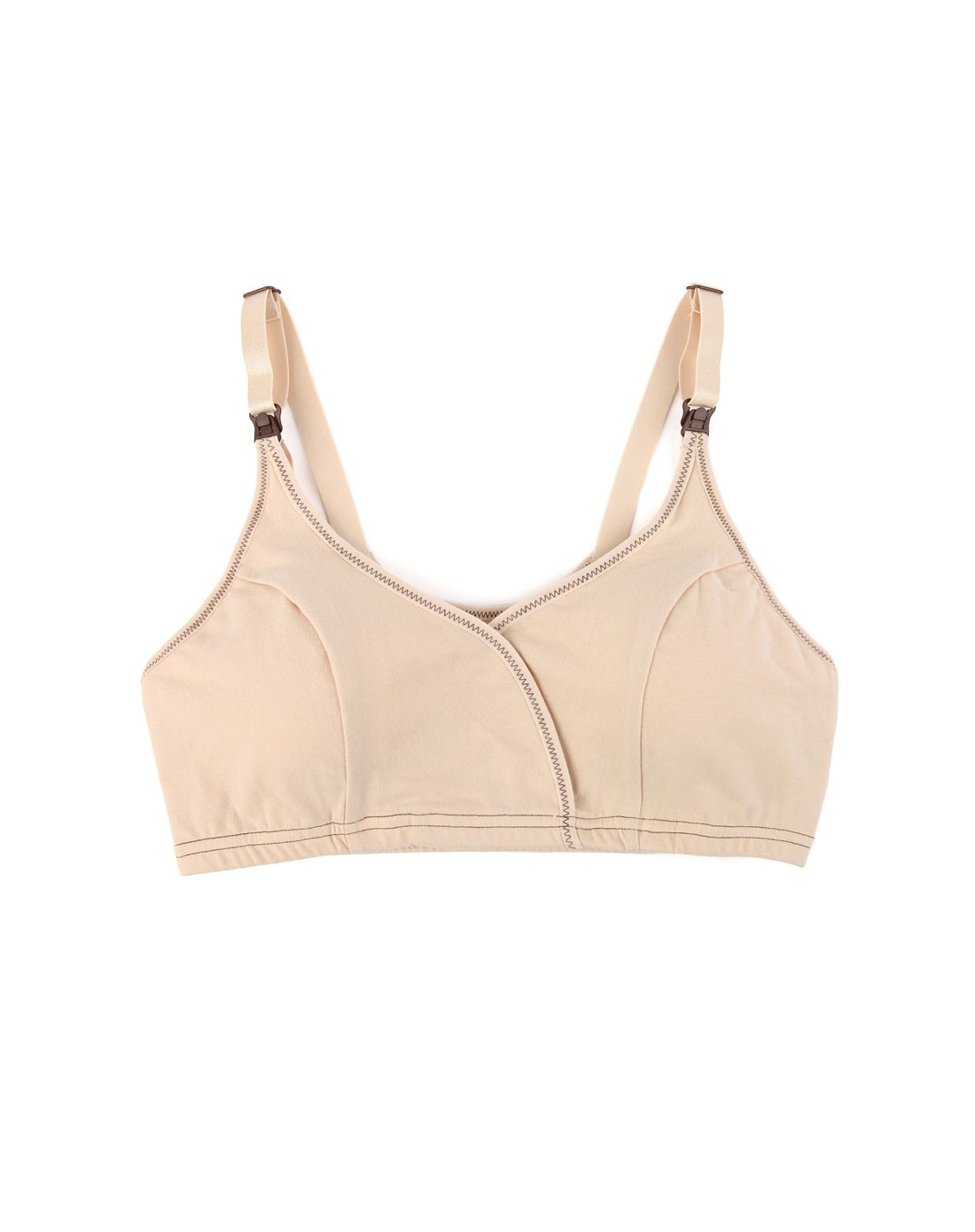 馨颂 妈妈米色前开扣可调肩带哺乳文胸