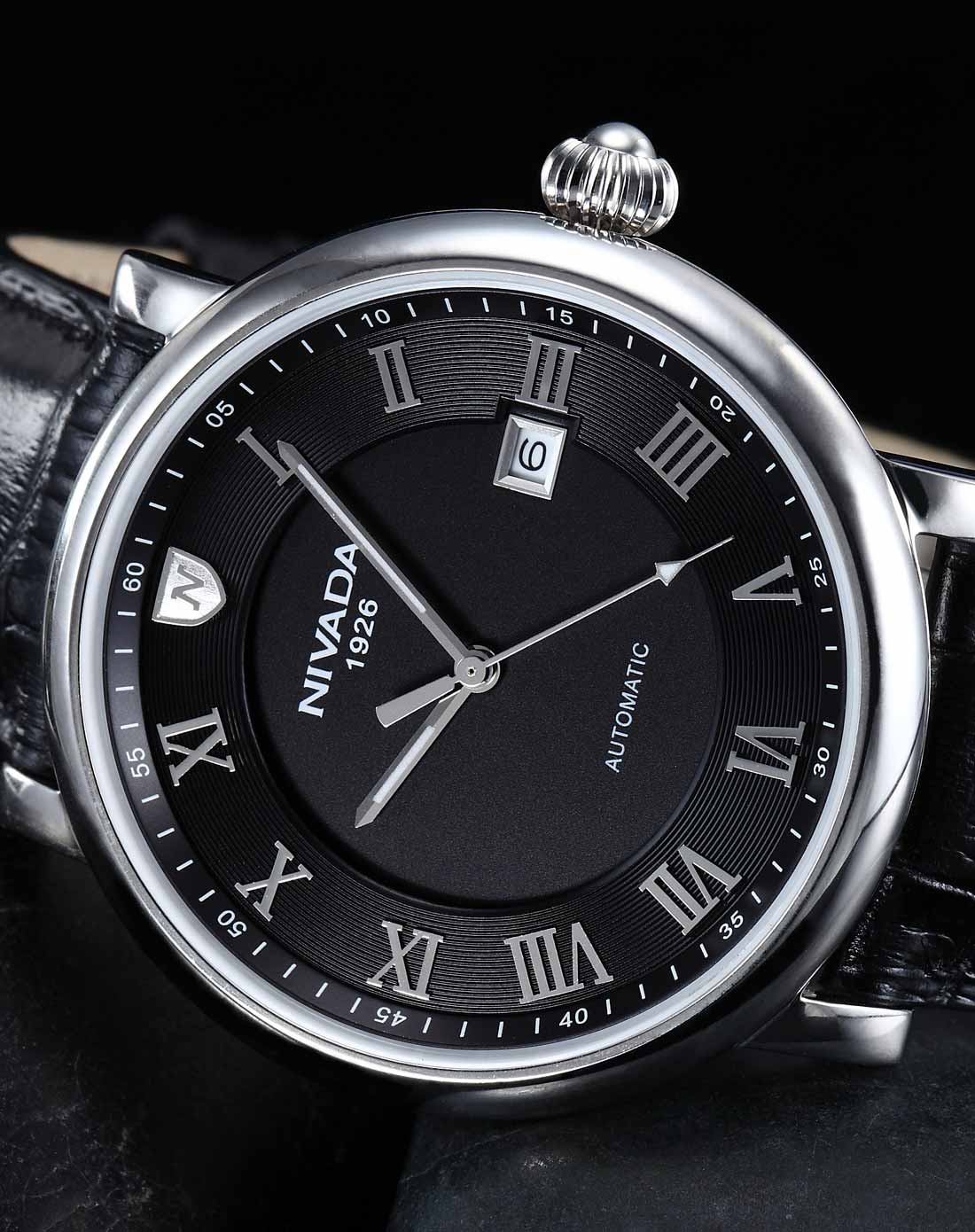 尼维达nivada男款 炫酷黑色表盘机械表gm6101-106121_唯品会