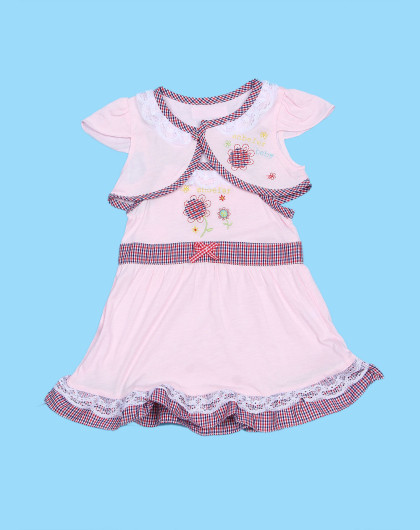 安贝儿 女童粉红色花语竹纤维披肩