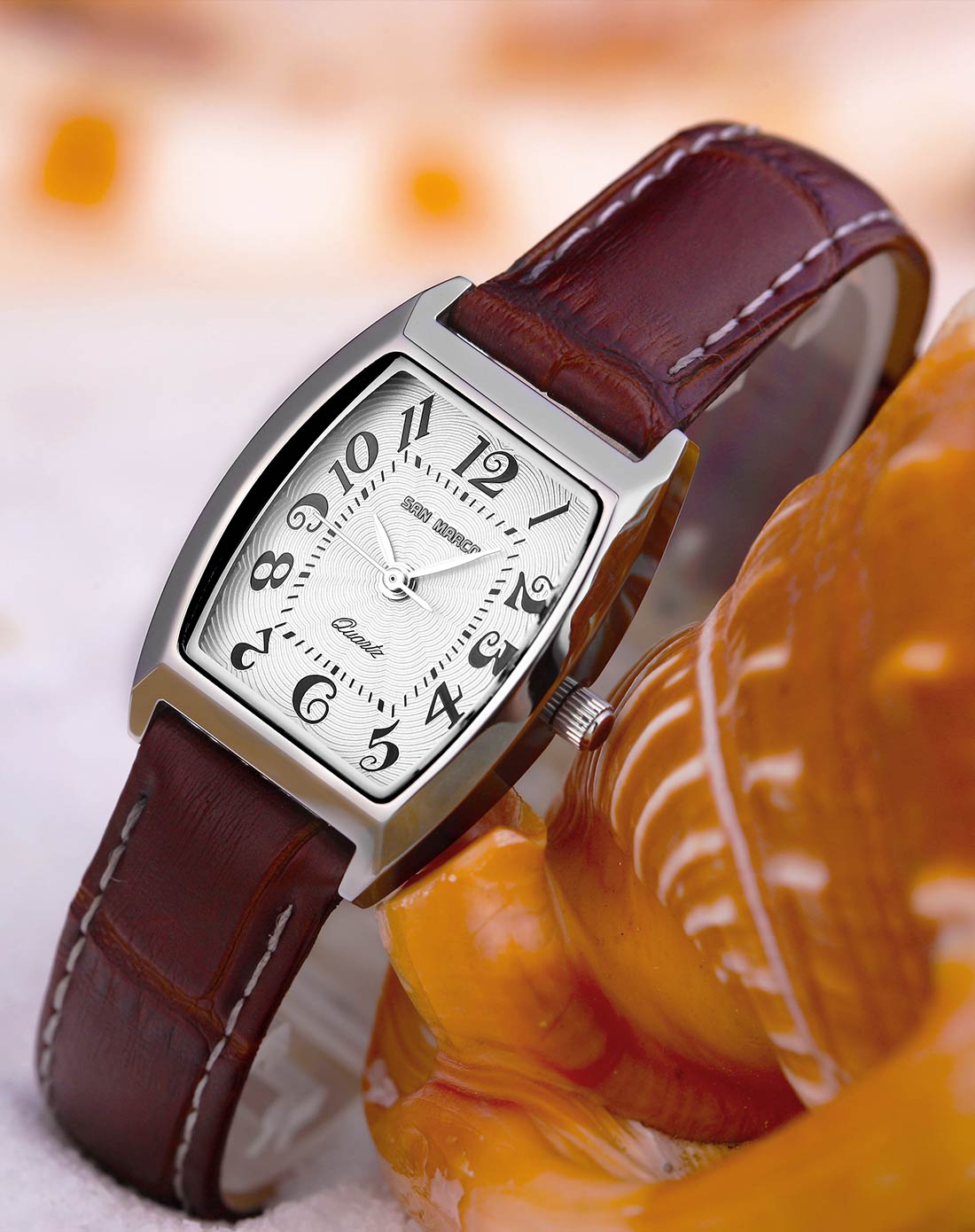 marco手表专场 > 白盘阿拉伯数字石英女表