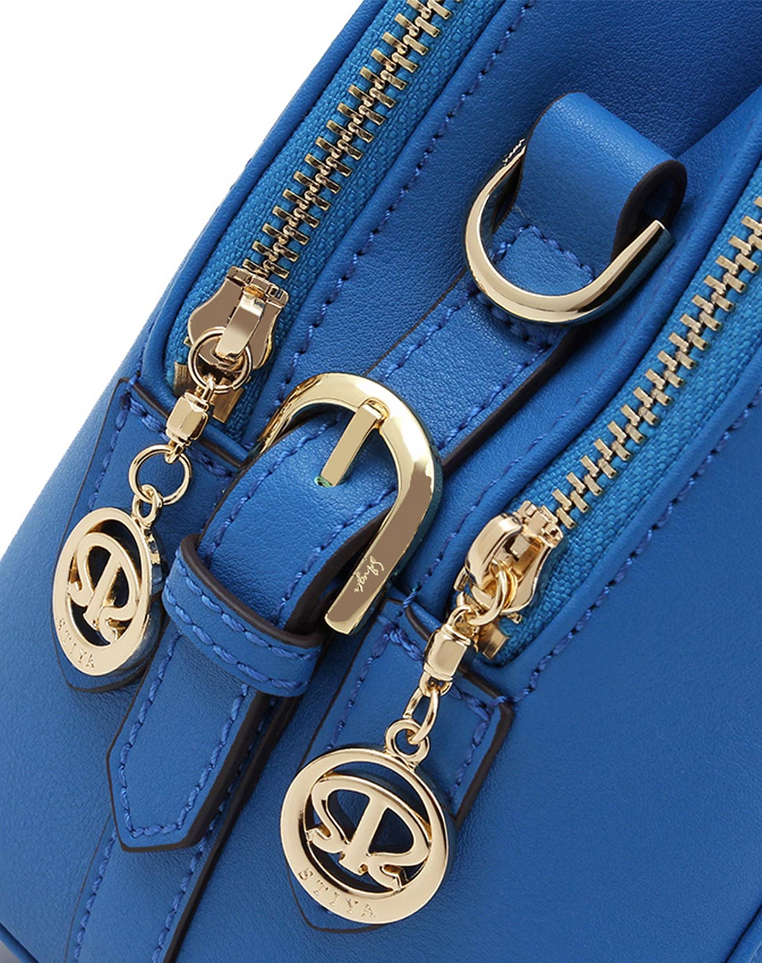 斯提亚stiya蓝色缤纷色彩轻巧时尚真皮马蹄包sk152001蓝色_唯品会