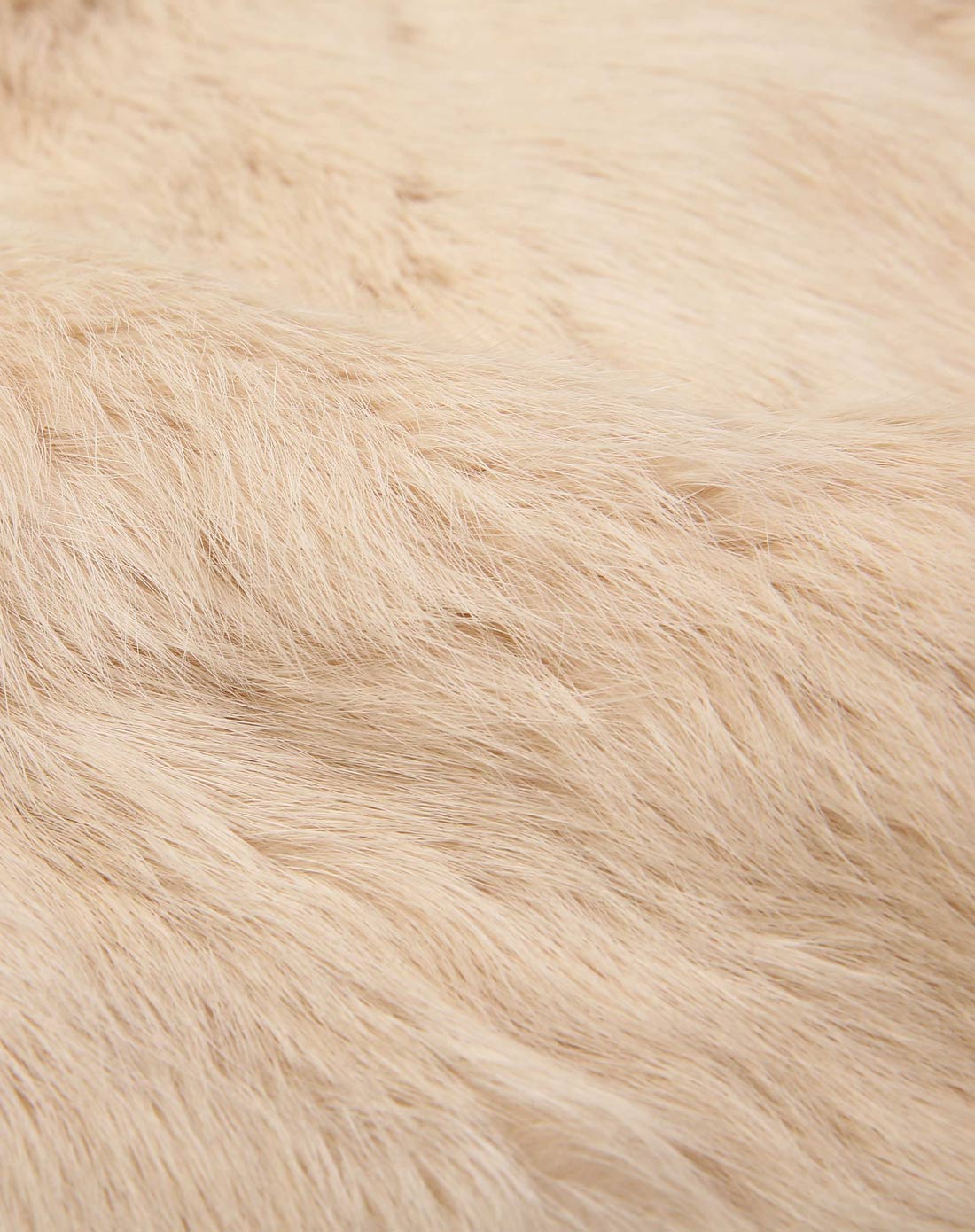 米白色无袖兔毛甜美皮草短外套