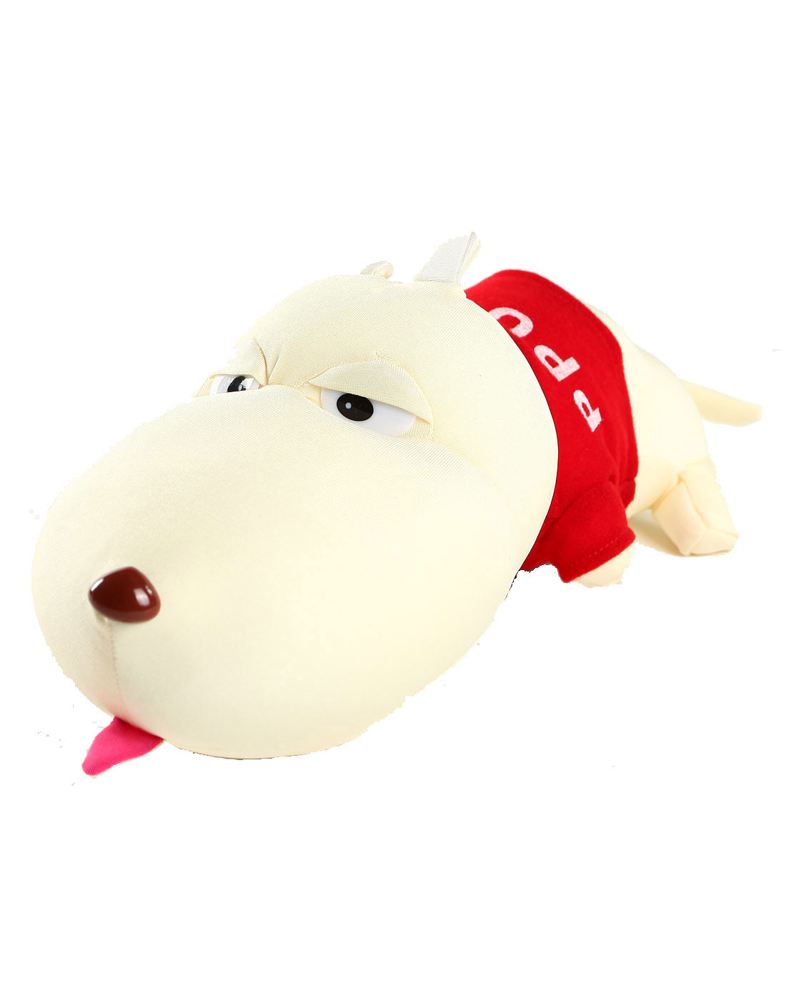 米白色可爱动物长嘴狗竹炭包