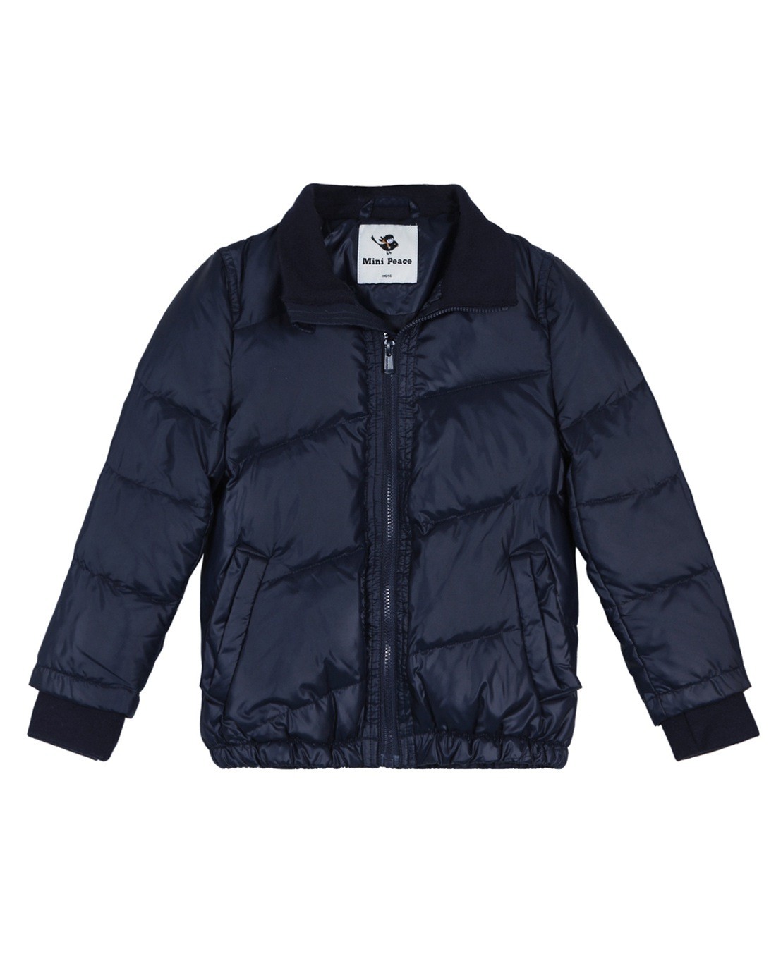 mini peace男女男童深蓝色拉链羽绒服90812456406_唯品会