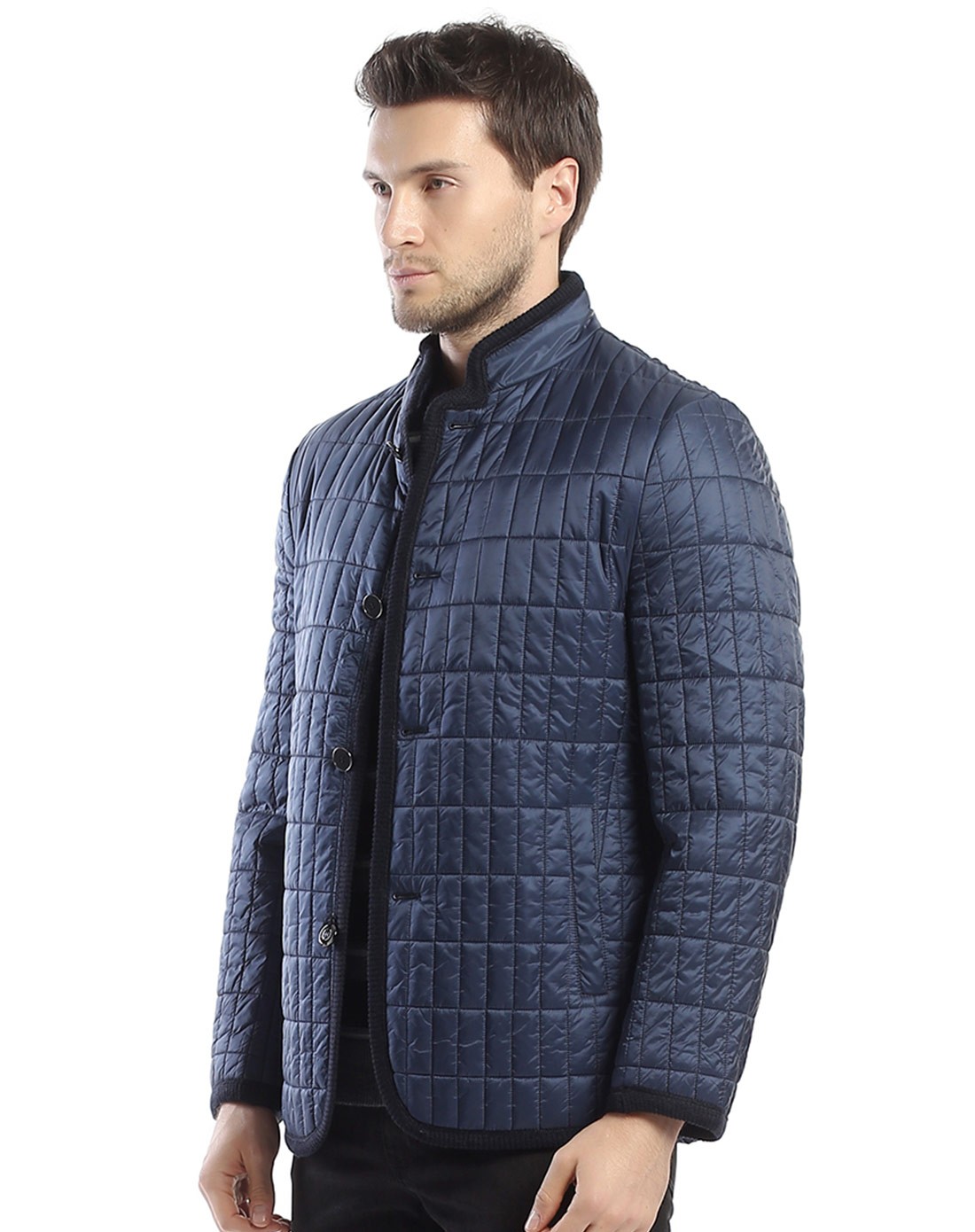 藏青色休闲棉服