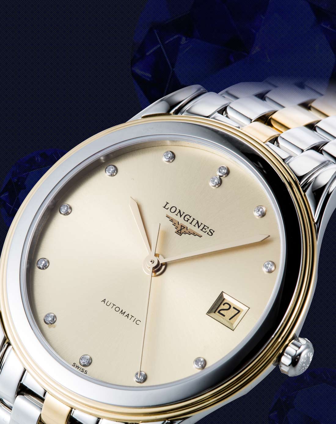 浪琴longines手表专场-军旗系列机械男表 l4.774.5.37.