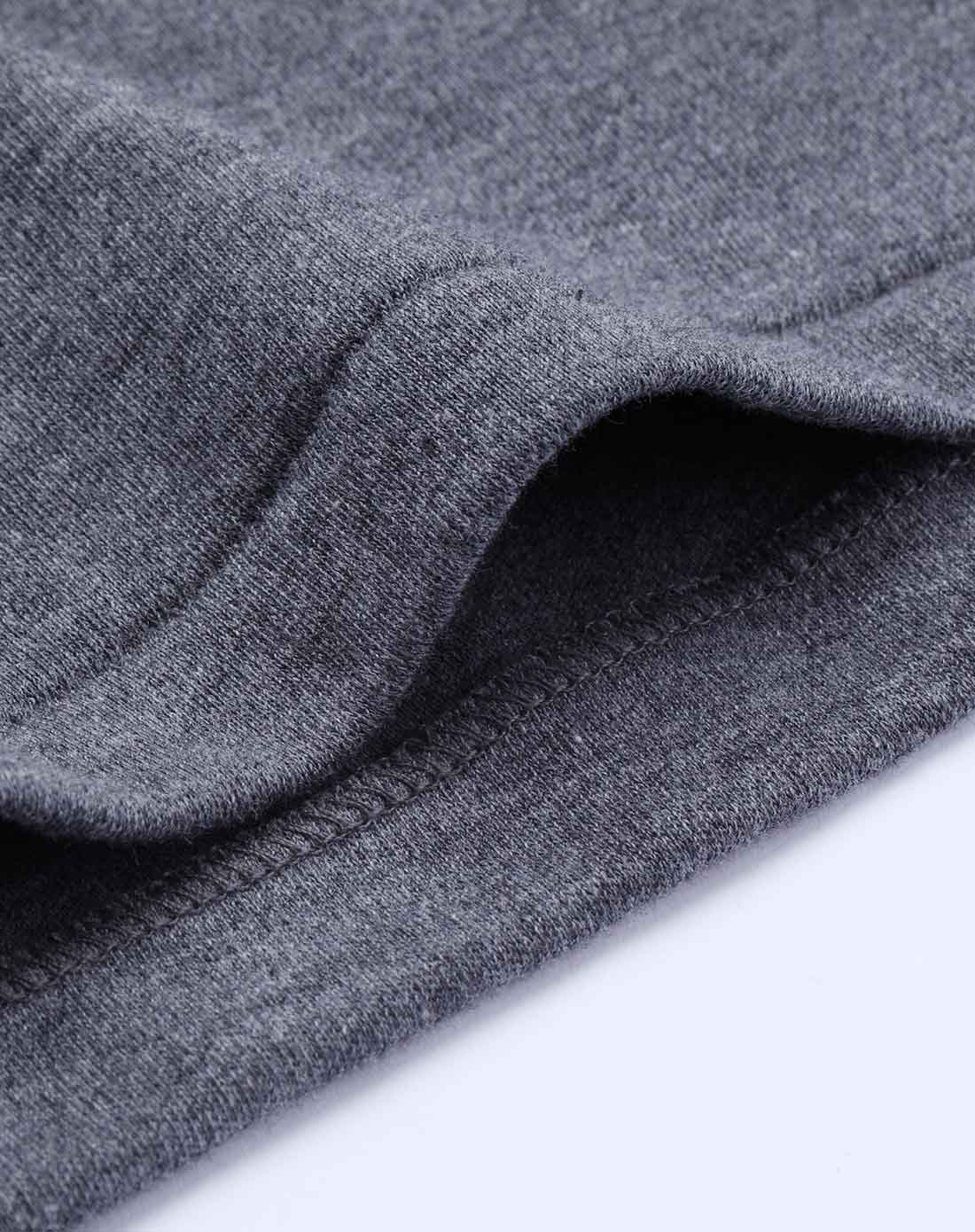 男士深麻灰纯棉中领内衣套装