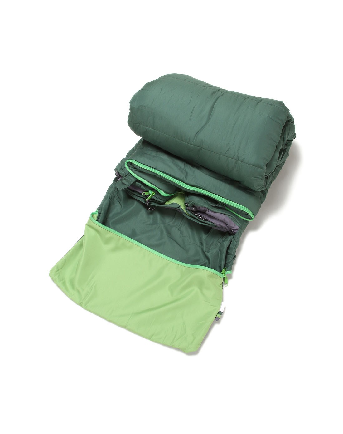 中性款果绿色棉睡袋 保暖舒适方便