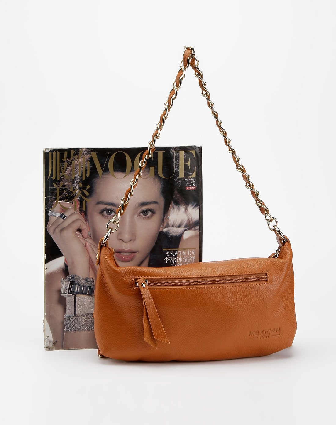 女款土黄色时尚单肩包