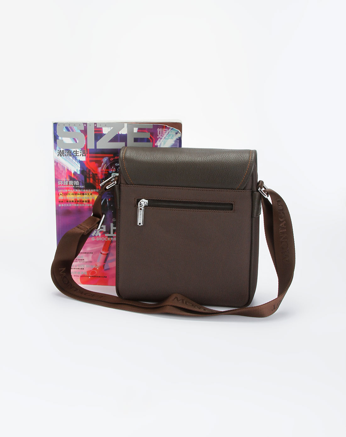 男款咖啡色时尚简约斜挎包